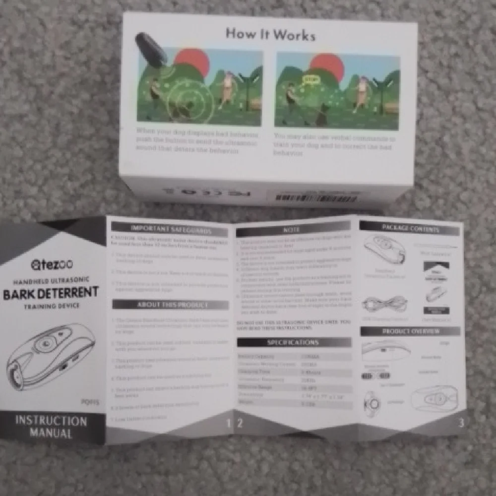 Handheld Ultrasonic Bark Deterrent - Black